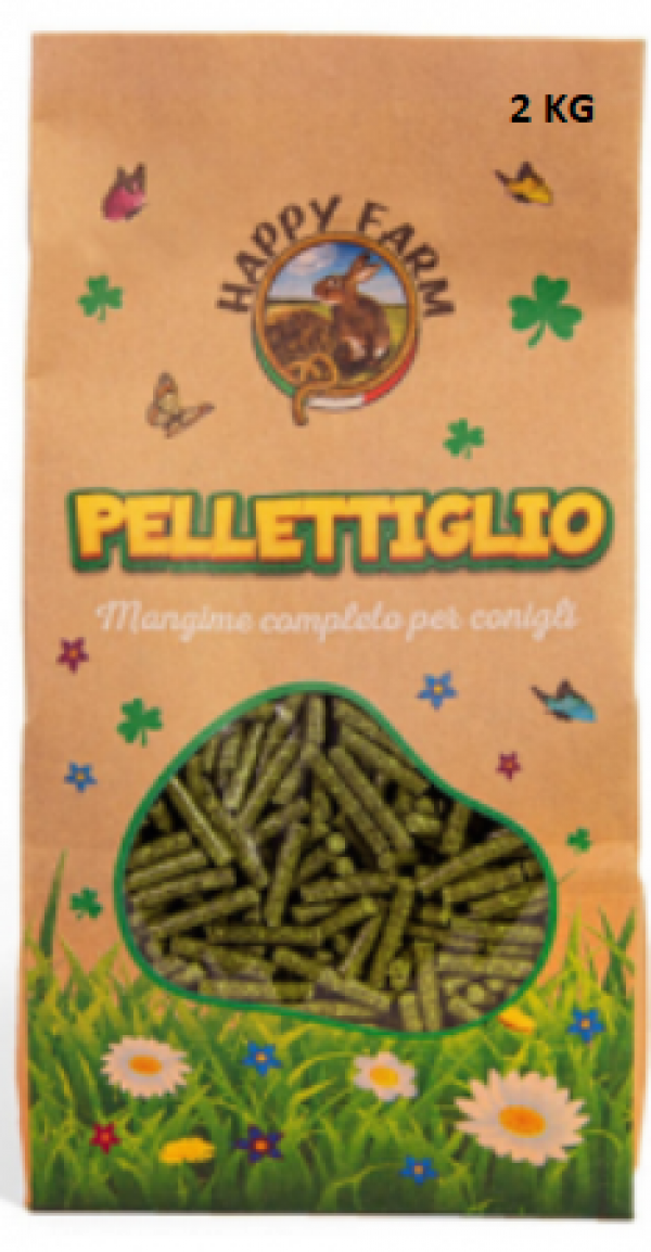 HAPPY FARM PELLETTIGLIO 2 kg (mangime per conigli) 