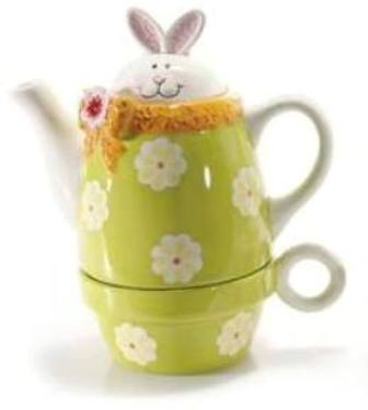 SET 1 TEIERA E 1 TAZZA RABBIT IN CERAMICA