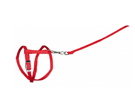 PETTORINA E GUINZAGLIO PER CONIGLI CON CHIUSURA IN METALLO (colori assortiti)