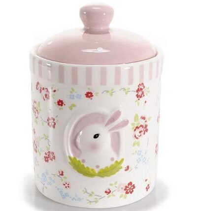 BARATTOLO IN CERAMICA DECORATA Ø 10cm x cm14