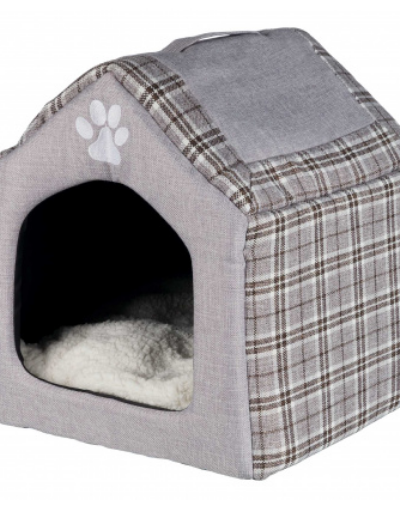 CASETTA IN TESSUTO GRIGIO/CREMA 40x45x40cm